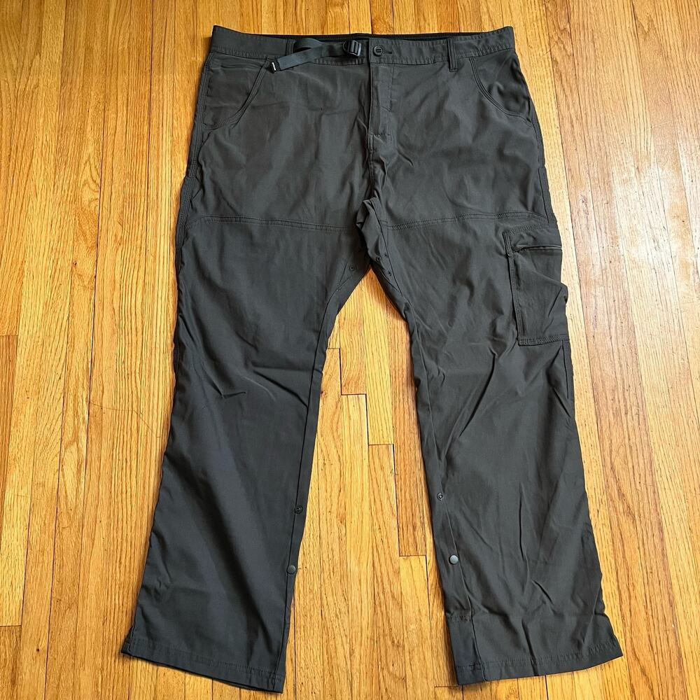 Prana Pants Mens 40 STRETCH ZION II Regular Fit Cargo Stretch Hiking Gray